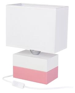 HELLUX Moderná stolná lampa COLORATO E27 ružová / biela / biele tienidlo 4113522