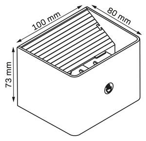 LED Nástenné svietidlo so senzorom MIRI LED/2,5W/3,7V 3000-6400K 4000 mAh čierna