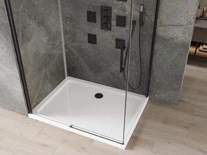 Mexen Omega sprchová kabína, posuvné dvere 100 x 70 cm, transparentnéné, čierna + závesný bidet Flat, biela