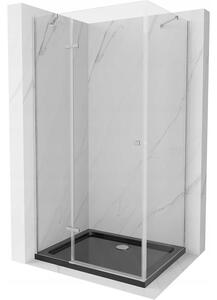 Mexen Roma sprchová kabína, kyvné dvere 100 x 80 cm, transparentnéné, chrómová + závesný bidet Flat, čierna