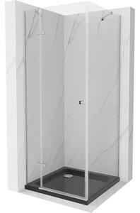 Mexen Roma sprchová kabína, kyvné dvere 90 x 90 cm, transparentnéné, chrómová + závesný bidet Flat, čierna