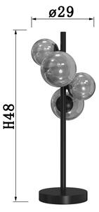 ONLI - Stolná lampa PALOMA 4xG9/10W/230V 48 cm čierna/dymová