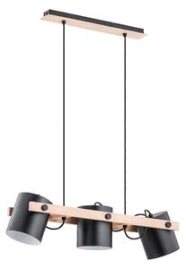 Luster na lanku ARI 3xE27/15W/230V čierna/béžová