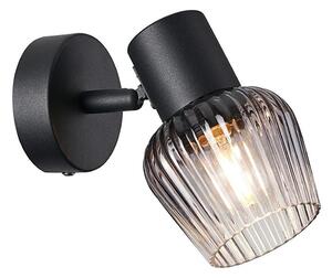 Prezent 14100 - Nástenné bodové svietidlo OASIS 1xE27/60W/230V čierna/dymová
