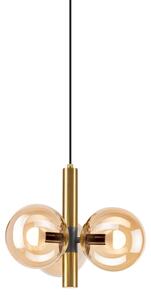 Luster na lanku ROLLO 3xE14/5W/230V zlatá/dymová béžová
