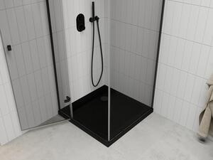 Mexen Roma sprchová kabína, kyvné dvere 80 x 80 cm, transparentnéné, čierna + závesný bidet Flat, čierna