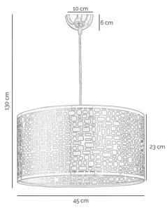 ONLI - Luster na lanku BRUCE 1xE27/15W/230V pr. 45 cm matný chróm