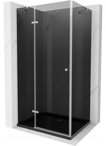 Mexen Roma sprchová kabína, kyvné dvere 120 x 80 cm, grafitová čierna, chrómová + závesný bidet Flat, čierna