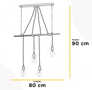 ONLI - Luster na lanku WIRE 4xE27/15W/230V šedá/biela