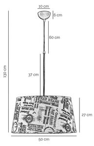 ONLI - Luster na lanku MAIDA 1xE27/15W/230V pr. 50 cm hnedá