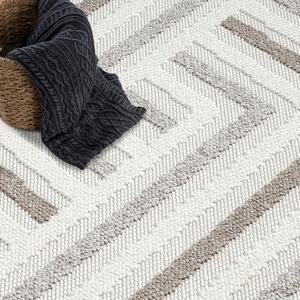 Dekorstudio Moderný okrúhly koberec LINDO 7590 - krémový Priemer koberca: 120cm
