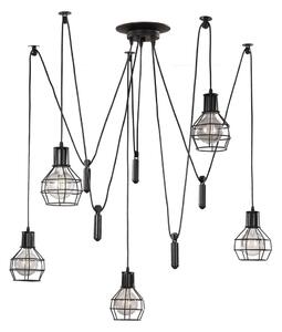 ONLI - Luster na lanku SPIDER 5xE27/15W/230V pavúk čierna