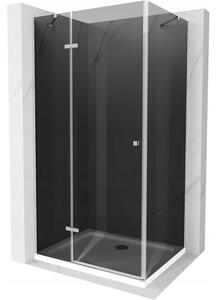 Mexen Roma sprchová kabína, kyvné dvere 120 x 80 cm, grafitová čierna, chrómová + závesný bidet Flat, biela