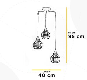 ONLI - Luster na lanku SPIDER 3xE27/15W/230V čierna/hnedá
