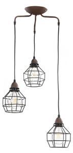 ONLI - Luster na lanku SPIDER 3xE27/15W/230V čierna/hnedá