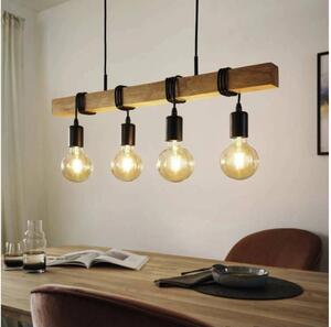 Eglo 33378 - LED Luster na lanku TOWNSHEND 4xE27/4W/230V 2200K béžová/čierna