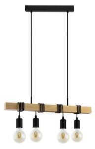 Eglo 33378 - LED Luster na lanku TOWNSHEND 4xE27/4W/230V 2200K béžová/čierna