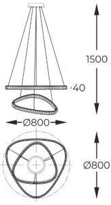 LED závesné svietidlo 4400 lm 2700-6000K zlaté s diaľkovým ovládačom Zuma Line ATHESA MD3169-2-3GT