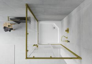 Mexen Rio štvorcová sprchová kabína 90 x 90 cm, pruhy, zlatá + závesný bidet Rio, biela- 860-090-090-50-20-4510