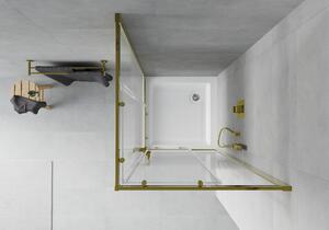 Mexen Rio štvorcová sprchová kabína 80 x 80 cm, pruhy, zlatá + závesný bidet Rio, biela- 860-080-080-50-20-4510