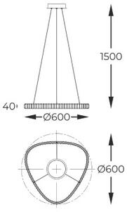 LED závesné svietidlo 3000 lm 2700-6000K zlaté s diaľkovým ovládačom Zuma Line ATHESA MD3169-1-3GT