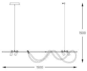 LED závesné svietidlo 5000 lm 3000+4000+6000K čierno zlaté Zuma Line BALBO 2200277L