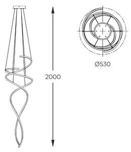 LED závesné svietidlo 8200 lm 2700-6000K zlaté diaľkový ovládač Zuma Line COCO MD3127-2M-3GT