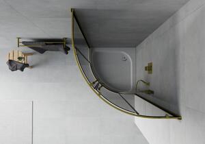 Mexen Rio polkruhová sprchová kabína 70 x 70 cm, grafitová čierna, zlatá + závesný bidet Rio, biela- 863-070-070-50-40-4710