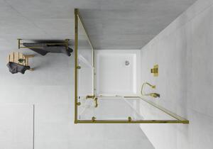 Mexen Rio štvorcová sprchová kabína 70 x 70 cm, transparentnéné, zlatá + závesný bidet Rio, biela- 860-070-070-50-00-4510