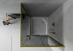 Mexen Rio štvorcová sprchová kabína 90 x 90 cm, grafitová čierna, zlatá + závesný bidet Rio, biela- 860-090-090-50-40-4510