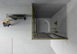 Mexen Rio štvorcová sprchová kabína 70 x 70 cm, grafitová čierna, zlatá + závesný bidet Rio, biela- 860-070-070-50-40-4510
