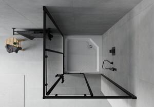Mexen Rio štvorcová sprchová kabína 90 x 90 cm, grafitová čierna, čierna + závesný bidet Rio, biela- 860-090-090-70-40-4510