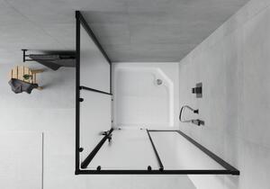 Mexen Rio štvorcová sprchová kabína 90 x 90 cm, inovať, čierna + závesný bidet Rio, biela- 860-090-090-70-30-4510