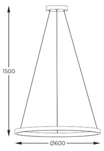 LED závesné svietidlo 3500 lm 3000+4000+6000K čierne Zuma Line HORIK PEN89424-60BK