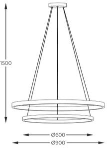 LED závesné svietidlo 7900 lm 3000+4000+6000K čierne Zuma Line HORIK PEN89424-60+90BK