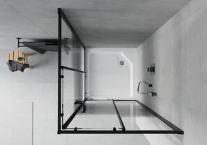Mexen Rio štvorcová sprchová kabína 90 x 90 cm, pruhy, čierna + závesný bidet Rio, biela- 860-090-090-70-20-4510
