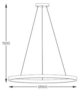 LED závesné svietidlo 4400 lm 3000+4000+6000K čierne Zuma Line HORIK PEN89424-90BK