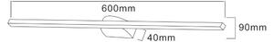 LED nástenné svietidlo nad zrkadlo 60 cm 2400 lm 4000K IP44 čierne Zuma Line ARVI W89551-60BK