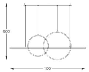 LED závesné svietidlo 4000 lm 3000K zlaté 3-krokové stmievanie Zuma Line CHOLET MD7358-2A-3GT
