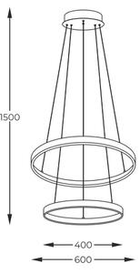LED závesné svietidlo 2000 lm 3000+4000+6000K čierne Zuma Line BRENO 18140BK-2