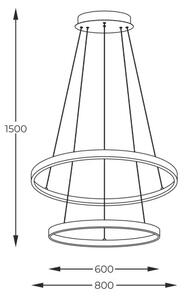 LED závesné svietidlo 2500 lm 3000+4000+6000K čierne Zuma Line BRENO 2023200-BK