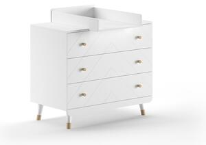 Biela detská komoda s prebaľovacím pultom 100x100x74 cm Billy – Vipack