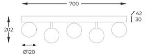 Stropné svietidlo 5x G9 čierno zlaté Zuma Line ALI 5643