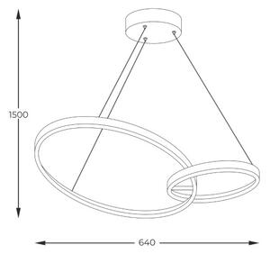 LED závesné svietidlo 2000 lm 3000+4000+6000K čierne, zlaté Zuma Line RANDO 20002P-GD