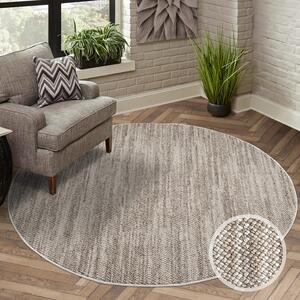 Dekorstudio Moderný okrúhly koberec LINDO 8843 - sivobéžový Priemer koberca: 120cm