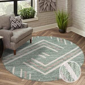Dekorstudio Moderný okrúhly koberec LINDO 7590 - zelený Priemer koberca: 200cm