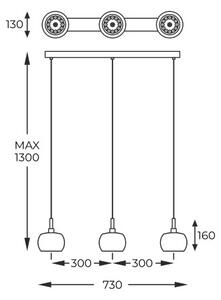 Závesné svietidlo 3x G9 dymová chrómová Zuma Line Crystal P0076-03N-B5FZ