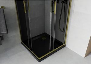 Mexen Rio štvorcová sprchová kabína 70 x 70 cm, grafitová čierna, zlatá + závesný bidet Flat, čierna - 860-070-070-50-40-4070G