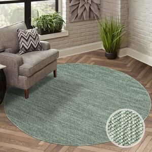 Dekorstudio Moderný okrúhly koberec LINDO 8843 - zelený Priemer koberca: 200cm