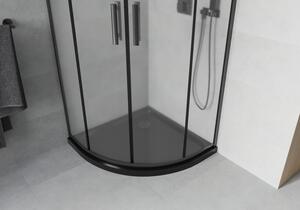 Mexen Rio polkruhová sprchová kabína 80 x 80 cm, inovať, čierna + závesný bidet Flat, čierna - 863-080-080-70-30-4170B